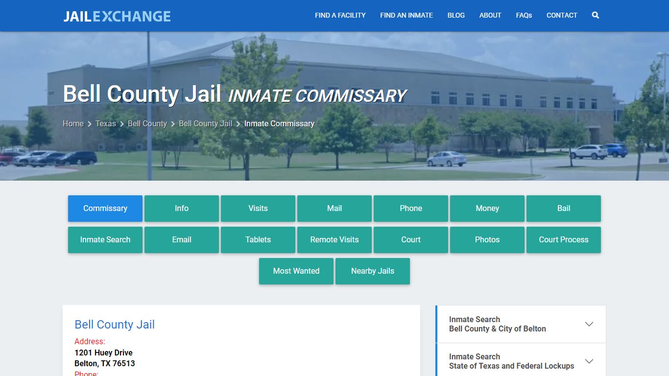 Inmate Commissary, Care Packs - Bell County Jail, TX